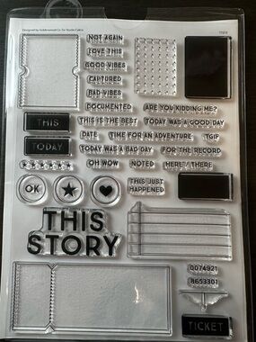 Studio Calico Clear Rubber Ticket DocumentedStamp Set